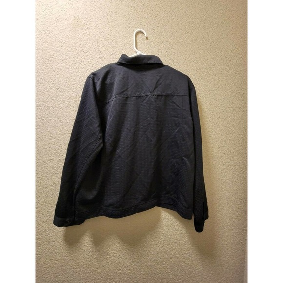 Chicos Design Lightweight Jacket Blavk With Subtle Gold Dots All Over, Size 2 L - Picture 4 of 6
